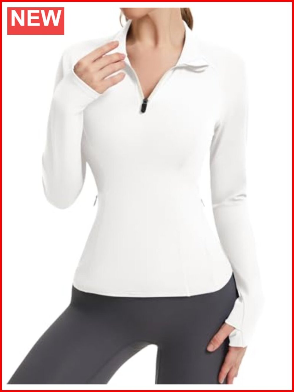 LUYAA Women's Quarter Zip Pullover Long Sleeve Workout Top with Pockets
